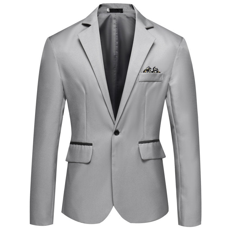 Herren Slim-Fit Smoking-Sakko mit Ein-Knopf‑Verschluss und kontrastierten Pattentaschen Drune