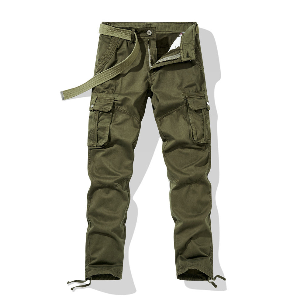 Herren Taktische Cargohose mit Knieabnähern, Mehrfachtaschen und Kordelzug Drune