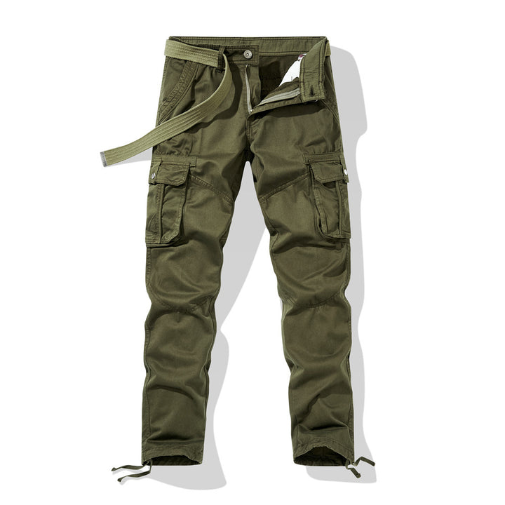 Herren Taktische Cargohose mit Knieabnähern, Mehrfachtaschen und Kordelzug Drune