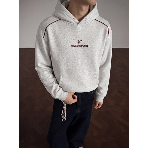 Herren Lässiger Kapuzenpullover im Sportstyle mit Kontrastpaspel und Kängurutasche Drune