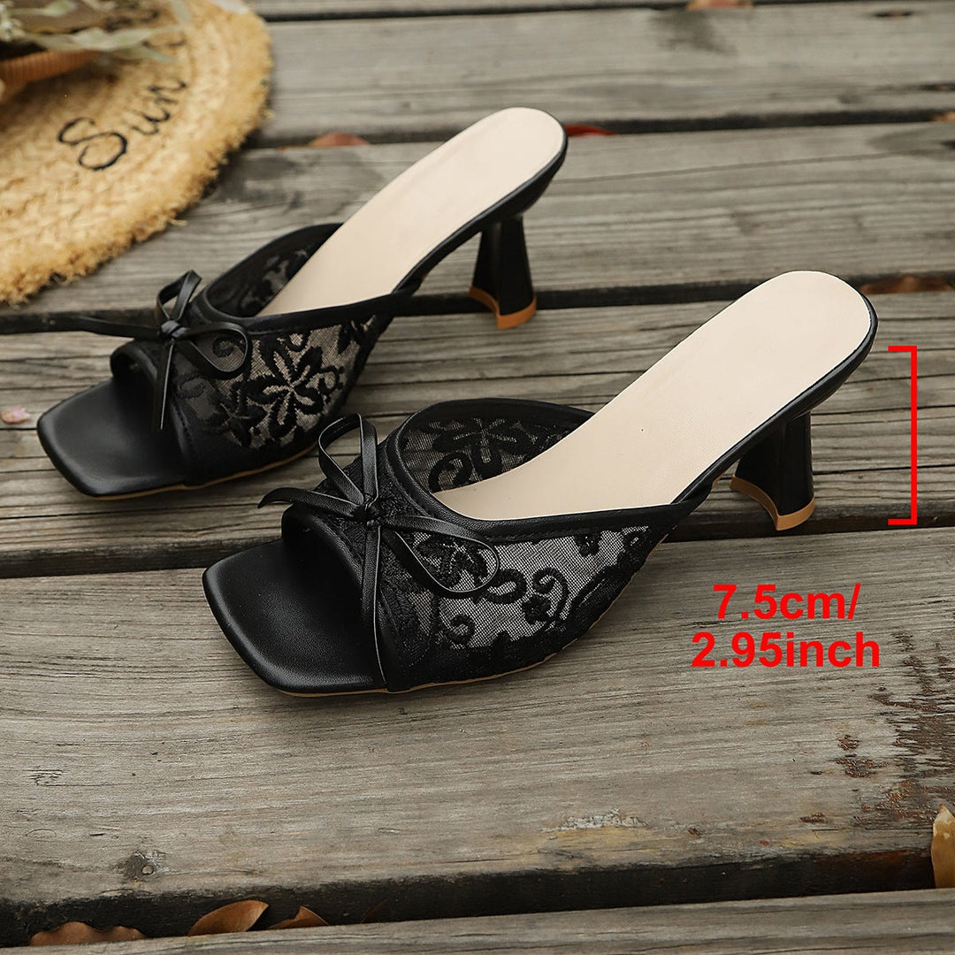 Damen Slip-On Sandalen mit elegantem Riemen und modischem Schleifen-Detail Drune