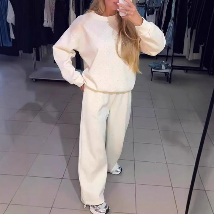 Damen Sportliches Lounge-Set mit gepunktetem Muster und elastischem Bund Drune