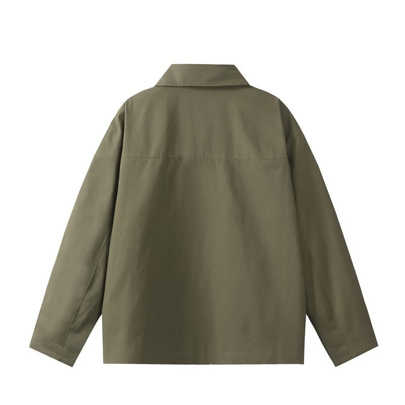 Herren Utility-Worker-Jacke mit durchgehendem Reißverschluss, aufgesetzten Taschen und geradem Schnitt Drune