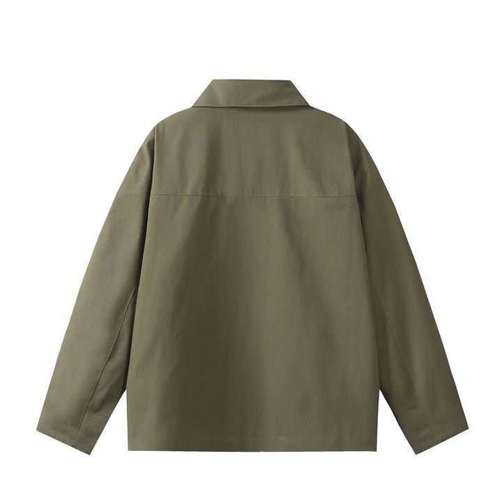 Herren Utility-Worker-Jacke mit durchgehendem Reißverschluss, aufgesetzten Taschen und geradem Schnitt Drune