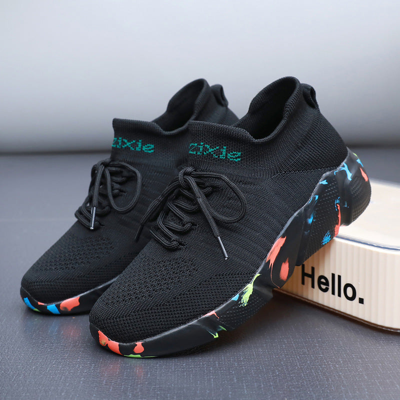 Herren nan sockenähnliche Strick-Sneaker mit nahtlosem Obermaterial und gedämpfter EVA-Plateausohle Drune