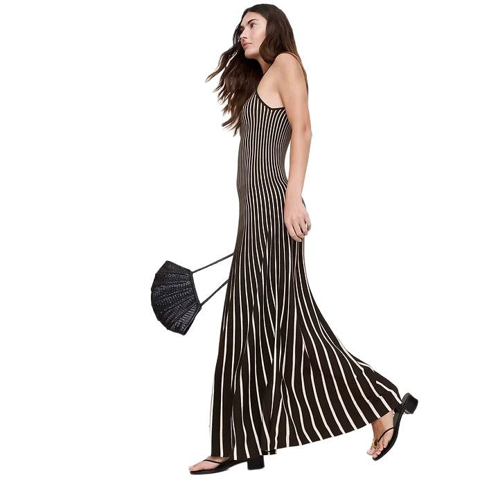 Damen nan elegantes Maxikleid im Unterkleid-Stil mit Spaghettiträgern, tailliertem Schnitt und weitem Saum Drune