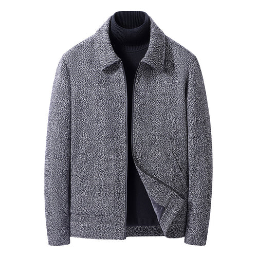 Herren Tweed-Blouson mit Hemdkragen, leicht wattierter Innenlage und aufgesetzten Taschen Drune