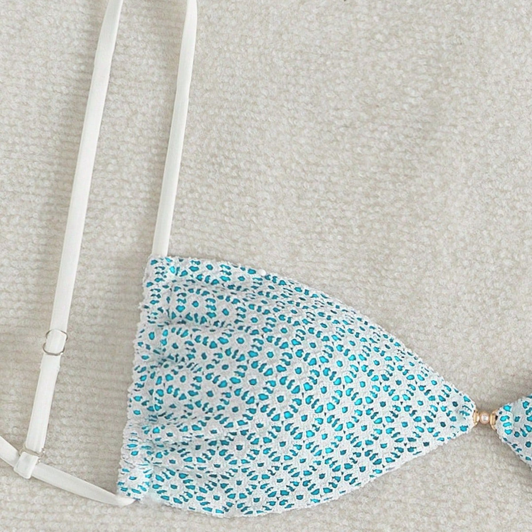 Damen Triangel-Bikini mit verspieltem Blumendruck Drune