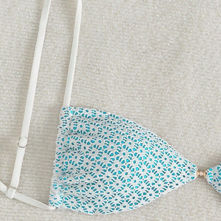 Damen Triangel-Bikini mit verspieltem Blumendruck Drune