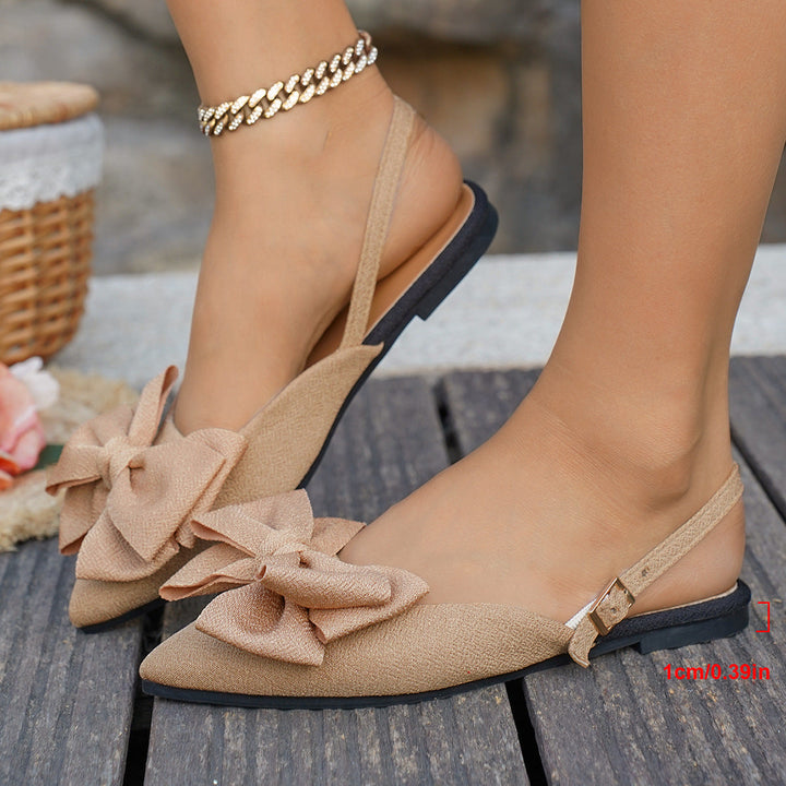 Damen Slingback Ballerinas mit dekorativem Schleifen-Detail und komfortabel gepolsterter Sohle Drune