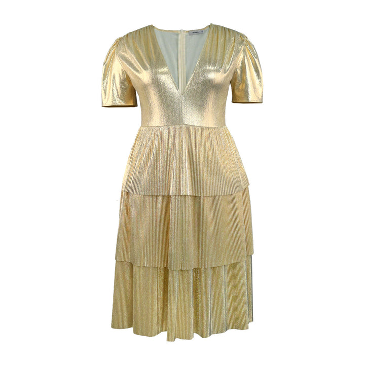 Damen Glänzendes Abendkleid mit voluminösem Rüschendesign Drune