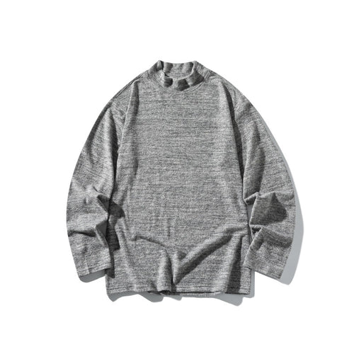 Unisex Feinstrick-Mockneck-Pullover mit melierter Struktur und relaxed Fit Drune