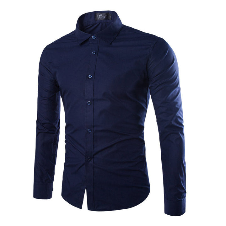Herren elegante Langarmhemd Drune