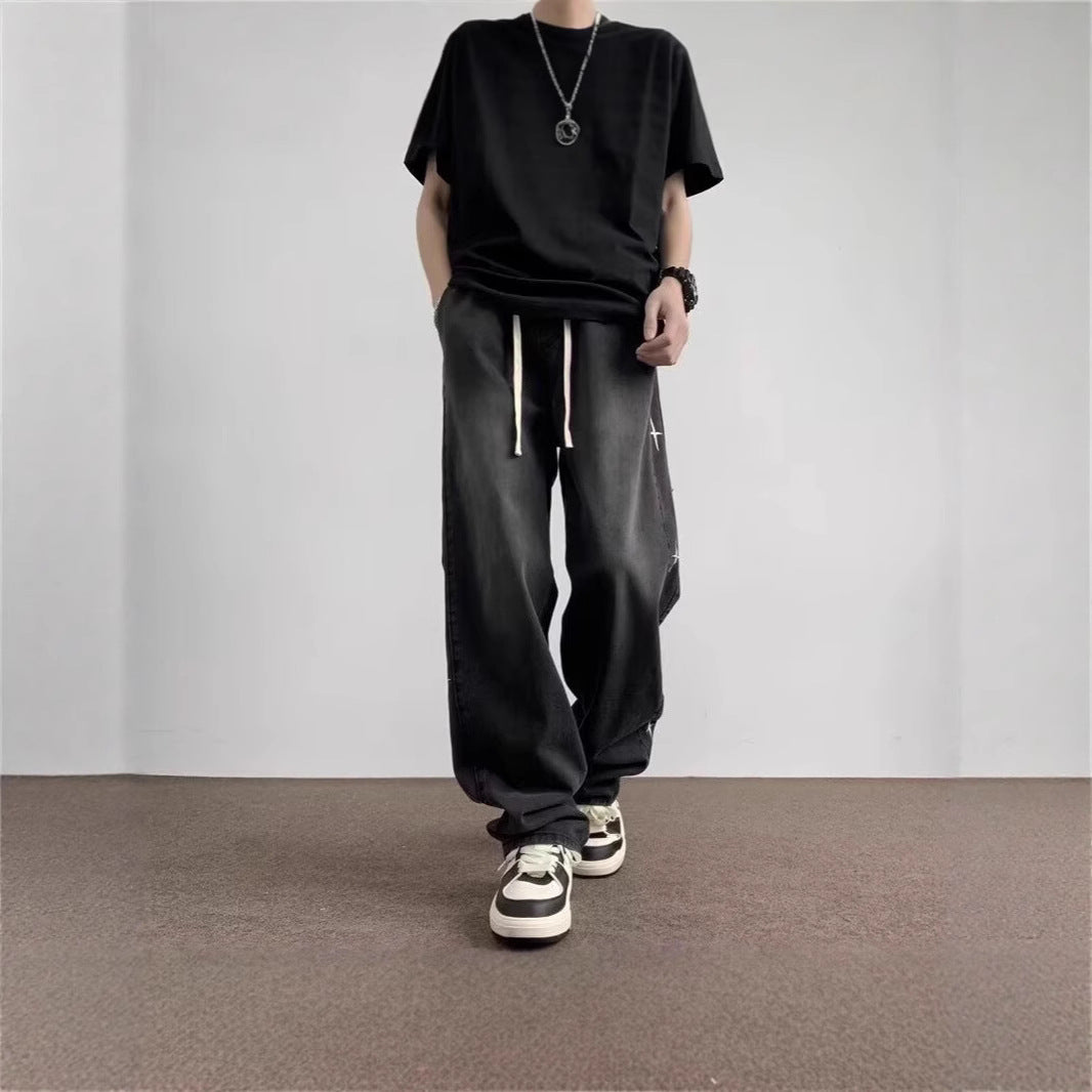 Damen Weitgeschnittene Jeanshose mit einzigartigem Design Drune