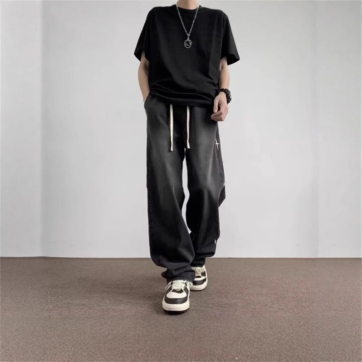 Damen Weitgeschnittene Jeanshose mit einzigartigem Design Drune