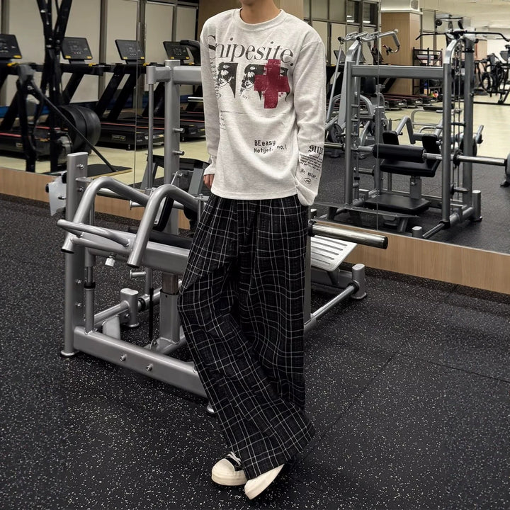 Herren Lässige Karottenhose mit kreativem Karo-Muster Drune
