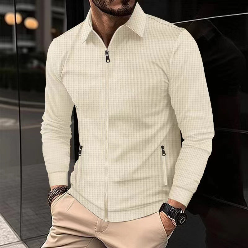 Herren modische Außenjacke mit funktionalen Reißverschlusstaschen und strukturiertem Obermaterial Drune