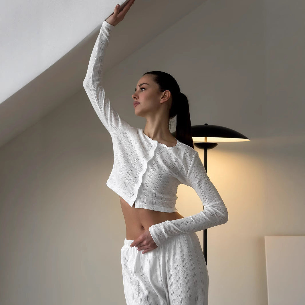 Damen gemütlicher Lounge-Anzug mit elegantem Streifen-Design und weitem Schnitt Drune