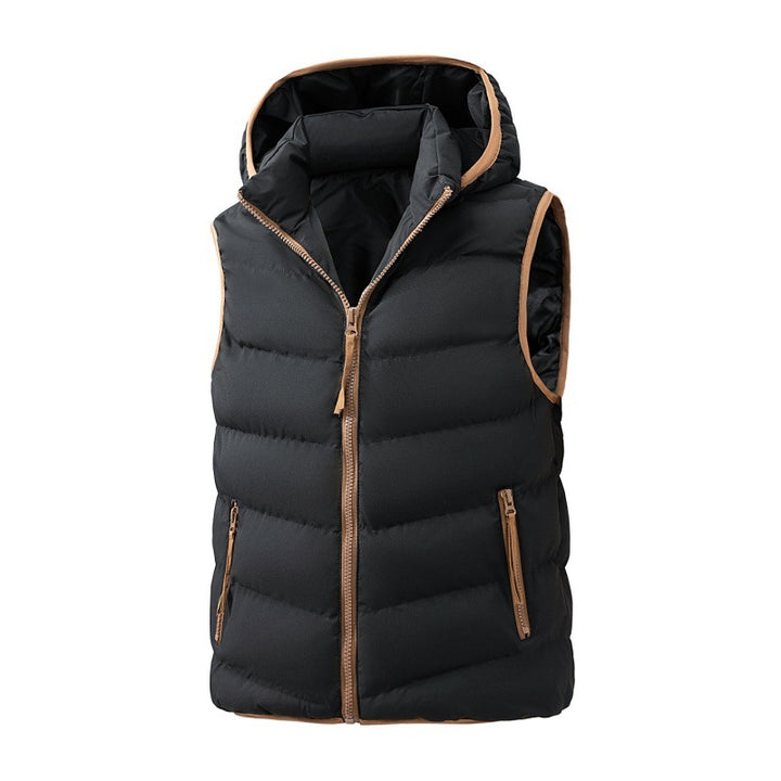 Damen leichte Steppweste mit ergonomischer Kapuze, synthetischer Thermofüllung und kontrastierter Einfassung Drune