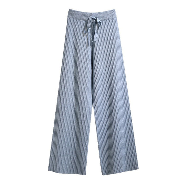 Damen Weit geschnittene Rippstrickhose mit Kordelzug Drune