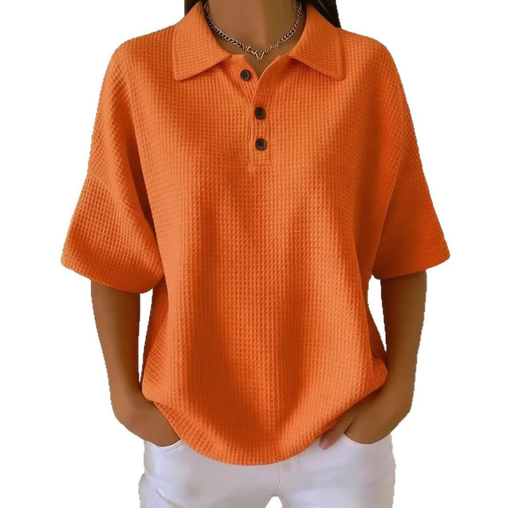 Damen sportliches Poloshirt aus Waffelpiqué Drune