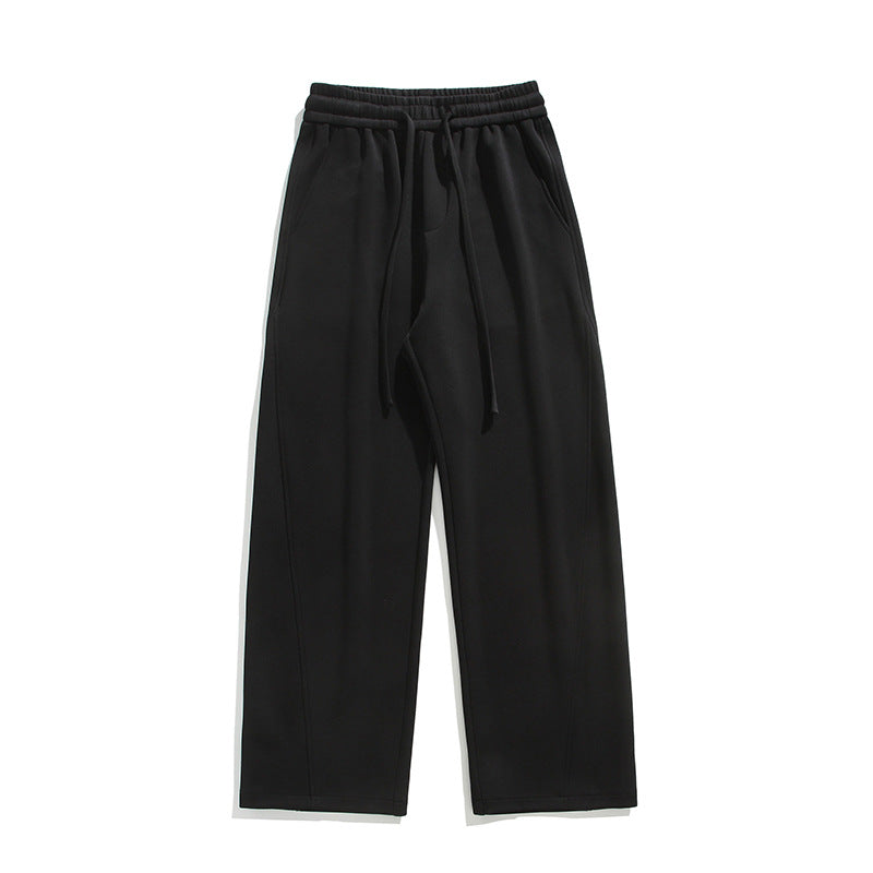 Damen Weite Loungehose mit hoher Taille aus Fleece, Tunnelzug und Seitentaschen Drune