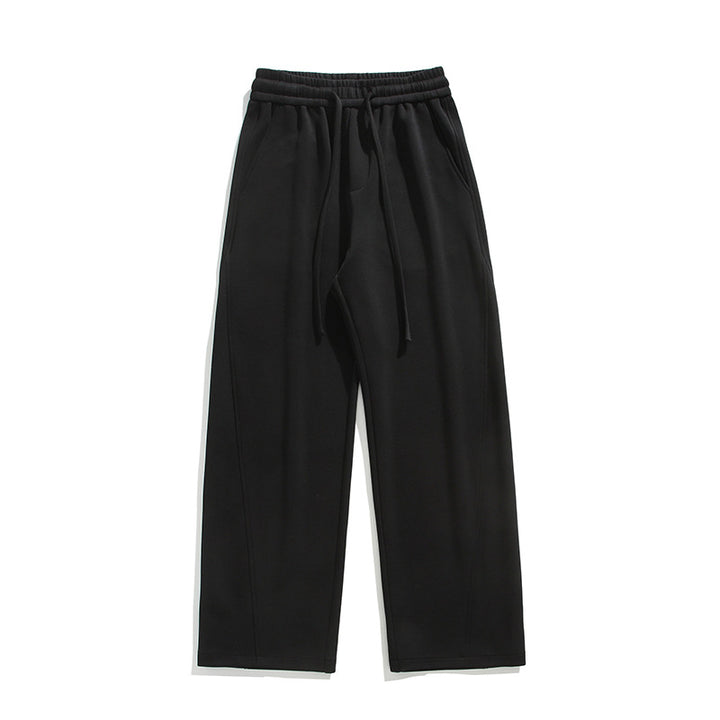 Damen Weite Loungehose mit hoher Taille aus Fleece, Tunnelzug und Seitentaschen Drune