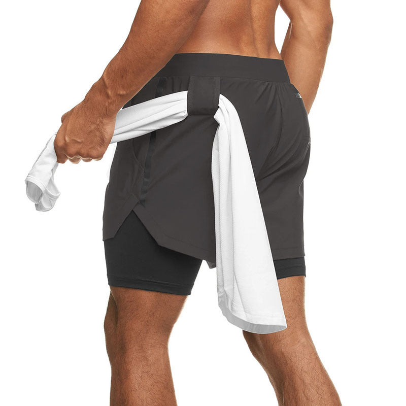 Damen Sportliche Flexibler Laufshorts mit Innenhose Drune