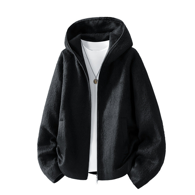 Herren Bequeme Fleecejacke mit Kapuze Drune