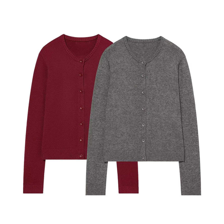 Damen Klassische Strickjacke mit Knopfverschluss Drune