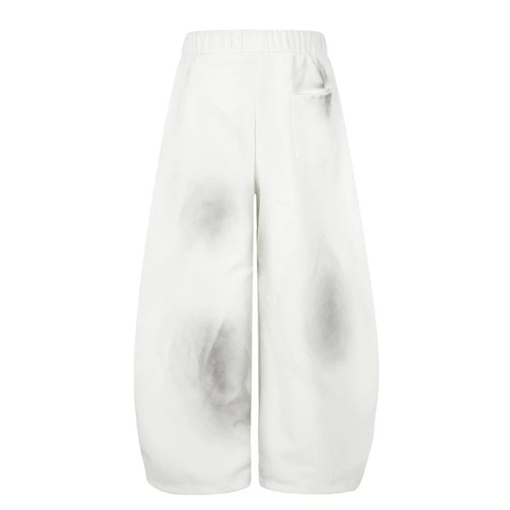 Damen Extraweite Palazzo-Sweathose mit Tunnelzugbund, Stern-Applikation und soften Batik-Effekt Drune