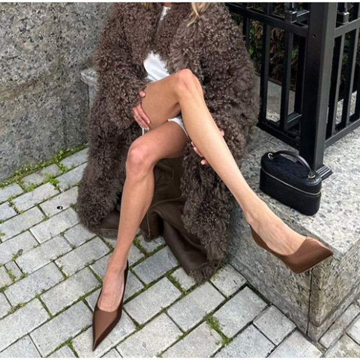 Damen Luxus Kunstfellmantel im Oversized-Stil Drune