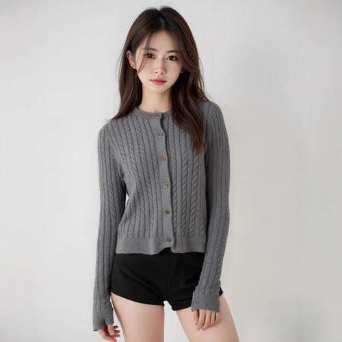 Damen Strickjacke mit Zopfmuster Drune