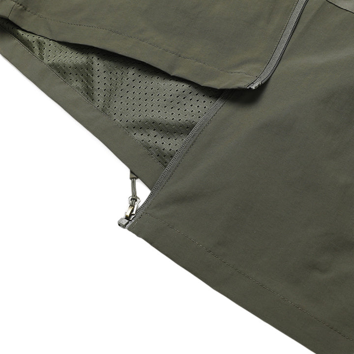 Herren Ultraleichte Allwetter-Outdoorjacke mit Kapuze atmungsaktivem Meshfutter und Reißverschlusstaschen Drune