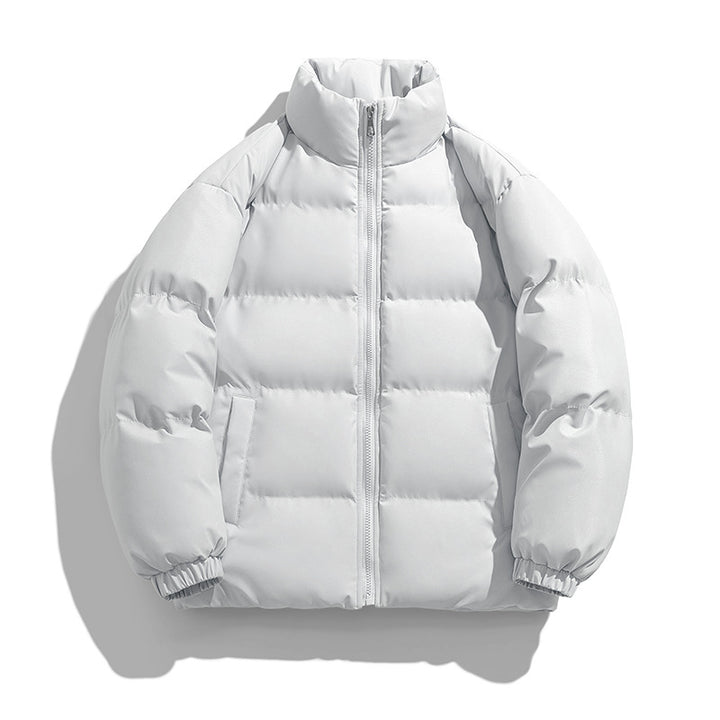 Herren voluminöse Isolationsjacke mit matter Microfaser‑Außenhülle und hohem Stehkragen Drune