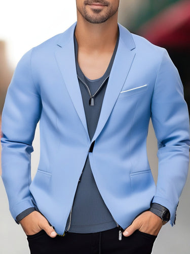 Herren eleganter und stilvoller Blazer mit farblich abgesetztem Revers Drune