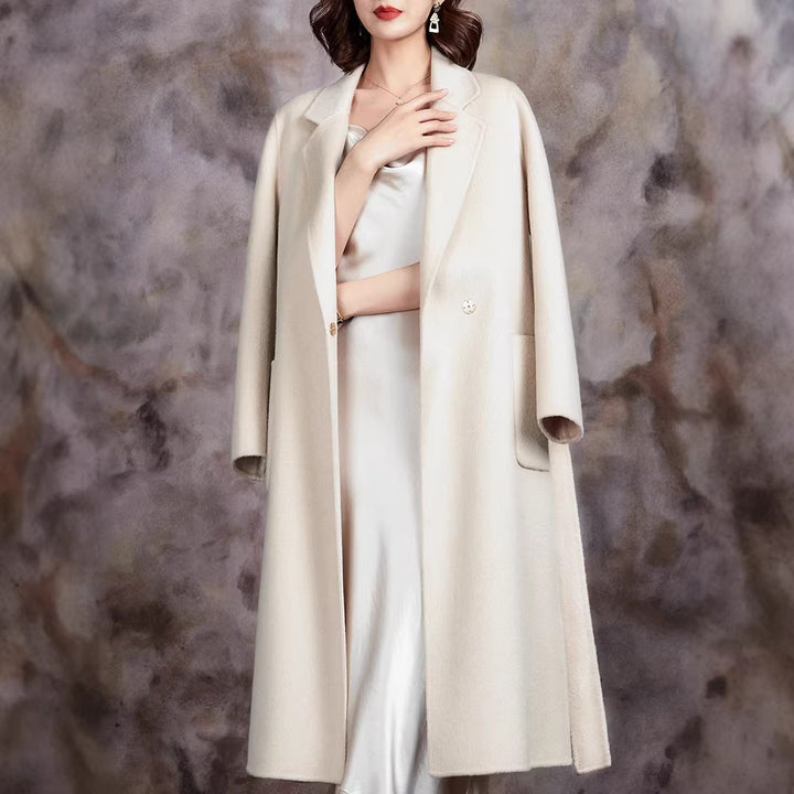 Damen Übergroßer Wollmantel mit elegantem Schnitt und praktischen Taschen