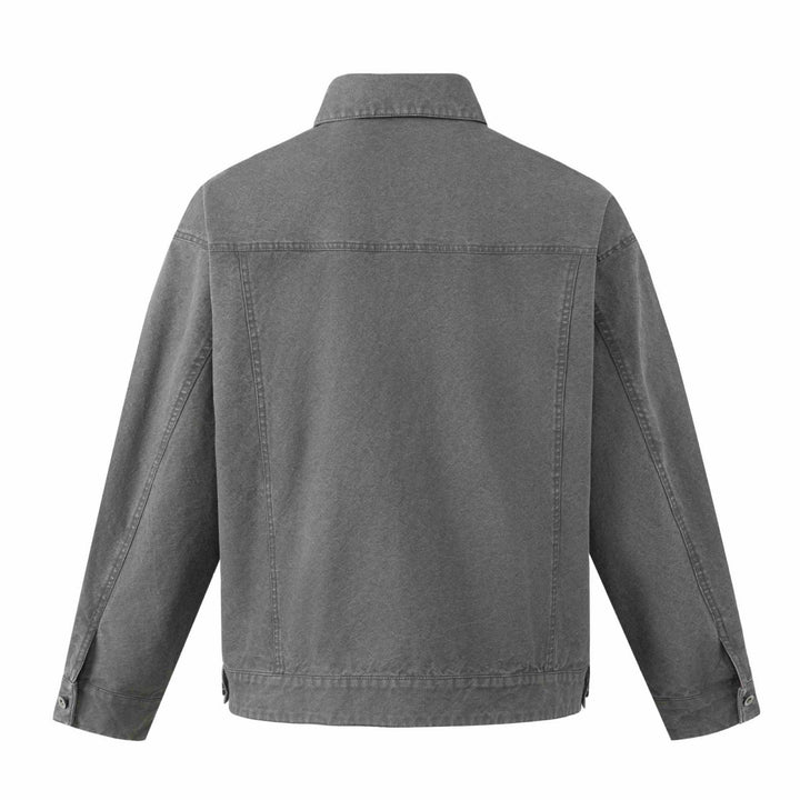 Herren Boxy-Canvas-Blouson im Workwear‑Look mit Hemdkragen und gesteppter Taschenpartie Drune