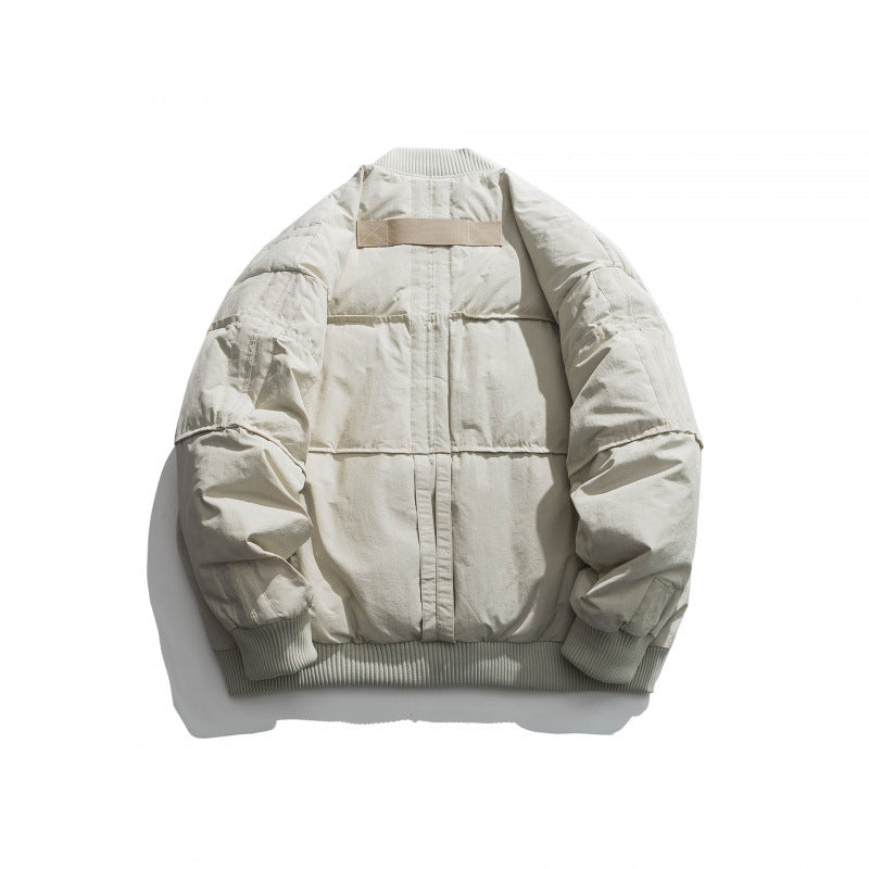 Unisex Boxy wattierte Bomberjacke mit Rippenbündchen und kastiger Silhouette Drune