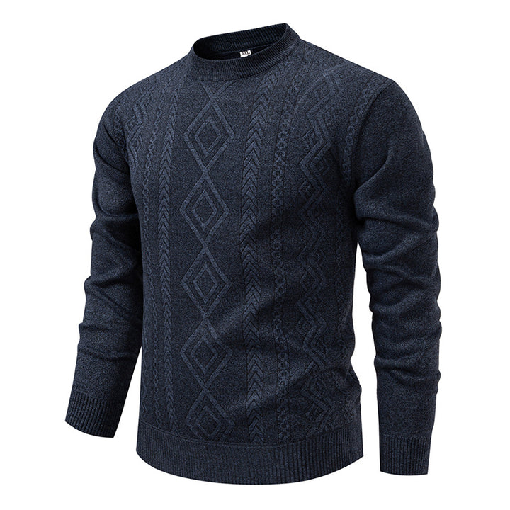 Herren Feinstrickpullover mit Rauten‑Jacquard und geripptem Saum Drune