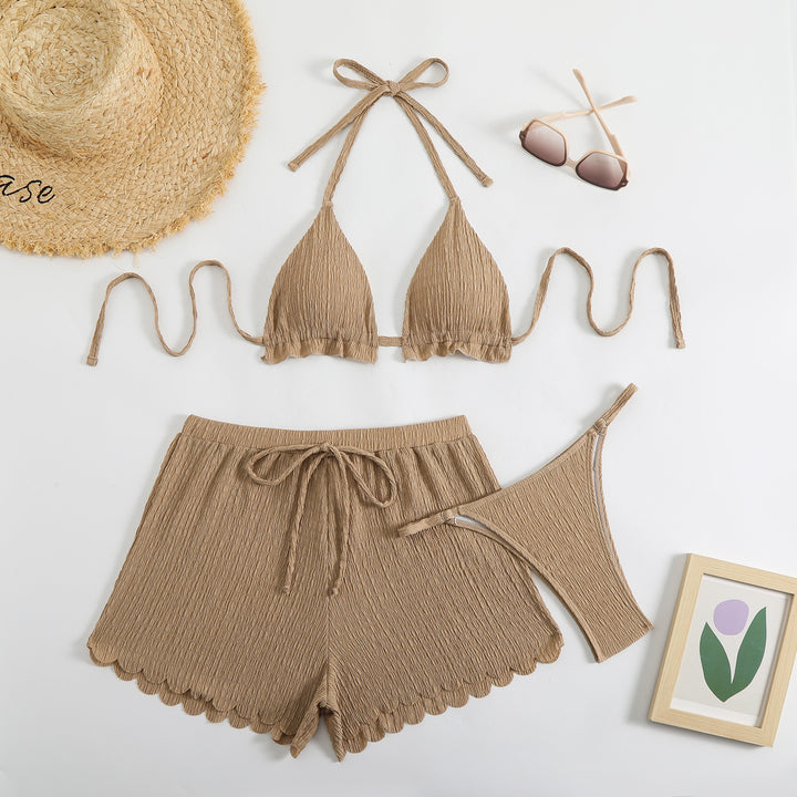 Damen Triangel-Bikini mit Shorts und herausnehmbarem Innenfutter Drune
