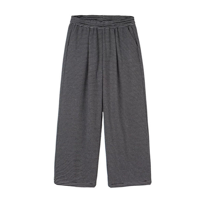 Damen Culotte-Hose mit weitem Bein, hohem Bund und feinem Streifenmuster Drune