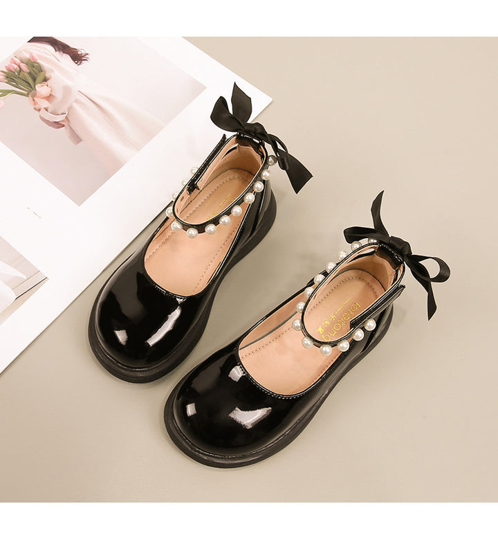 Mädchen Ballerina Schuhe mit Perlen- und Schleifendetail Drune