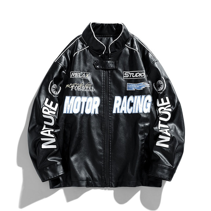 Herren Kunstlederjacke im Motorsport-Design Drune