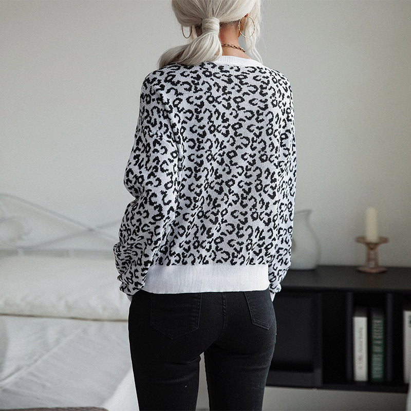 Damen Asymmetrischer Feinstrickpullover mit offener Schulter und Animal‑Jacquard Drune