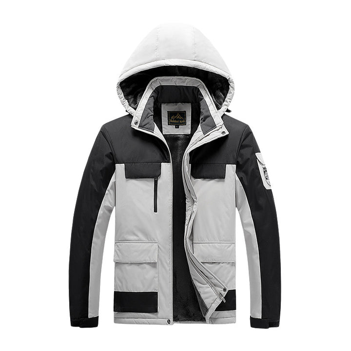 Herren technische Winter-Expeditionsjacke mit verdecktem Zweiwege-Reißverschluss, wasserabweisender Membran und multifunktionalen Taschen Drune