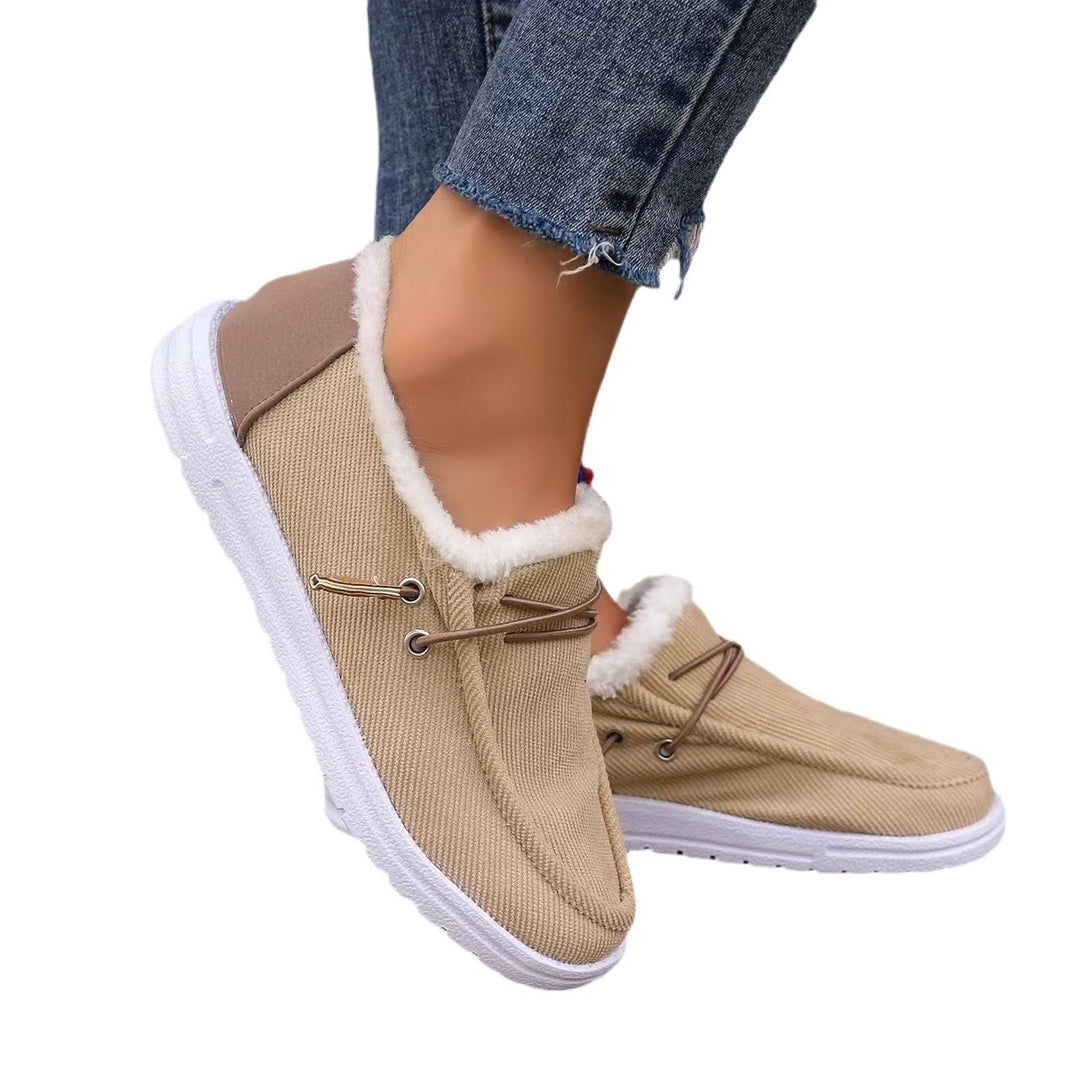 Damen warme und bequeme Slipper mit Futter und rutschfester Sohle Drune