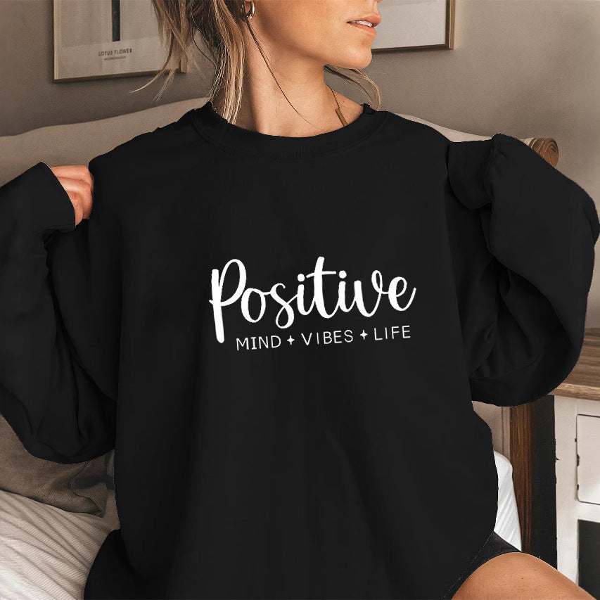 Damen Sweatshirt mit voluminösen Ärmeln und inspirierendem Aufdruck Drune
