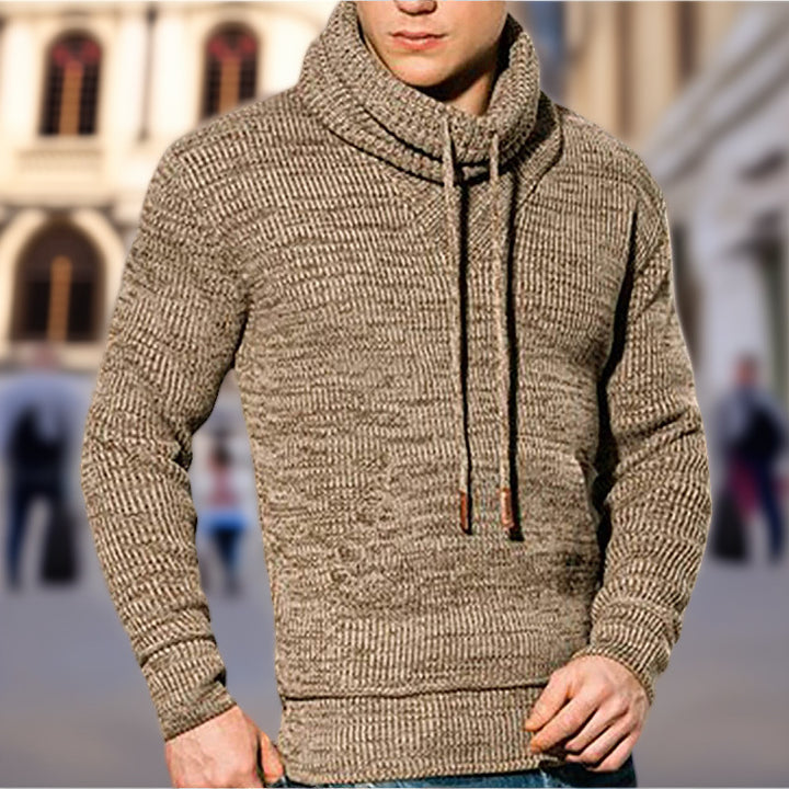 Herren Kapuzenpullover mit grobem Strickmuster und praktischen Kängurutaschen Drune