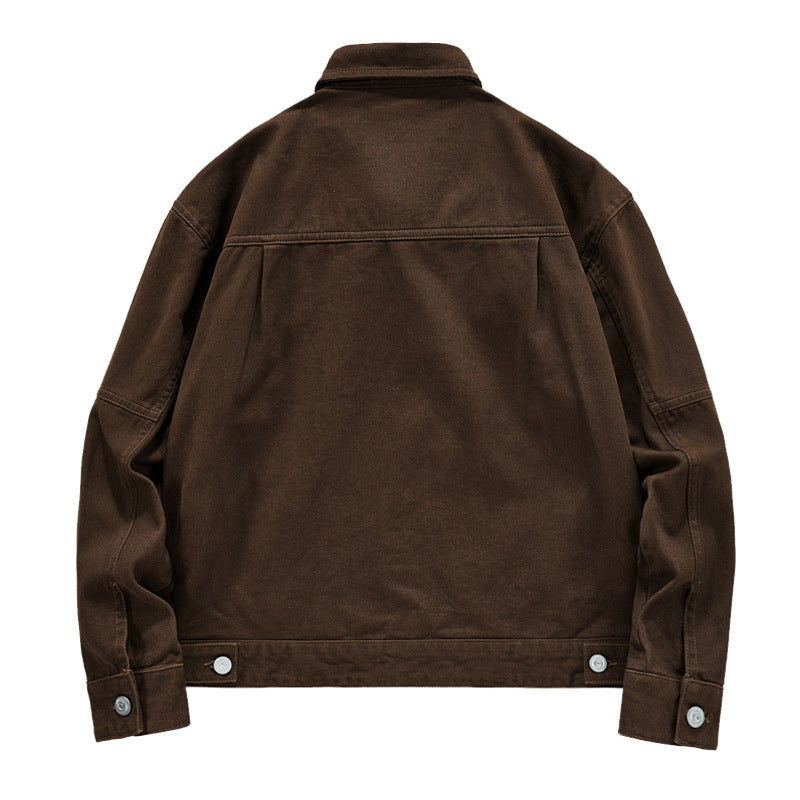 Herren nan kurze Worker-Jacke aus heavy-twill mit aufgesetzten Klappentaschen, schrägen Eingrifftaschen und verstärkten Nähten Drune